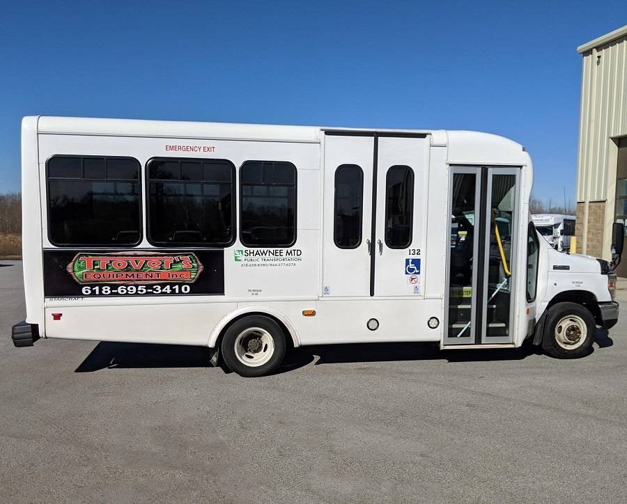 Shawnee Mass Transit bus with a spot to advertise your business on the passenger side