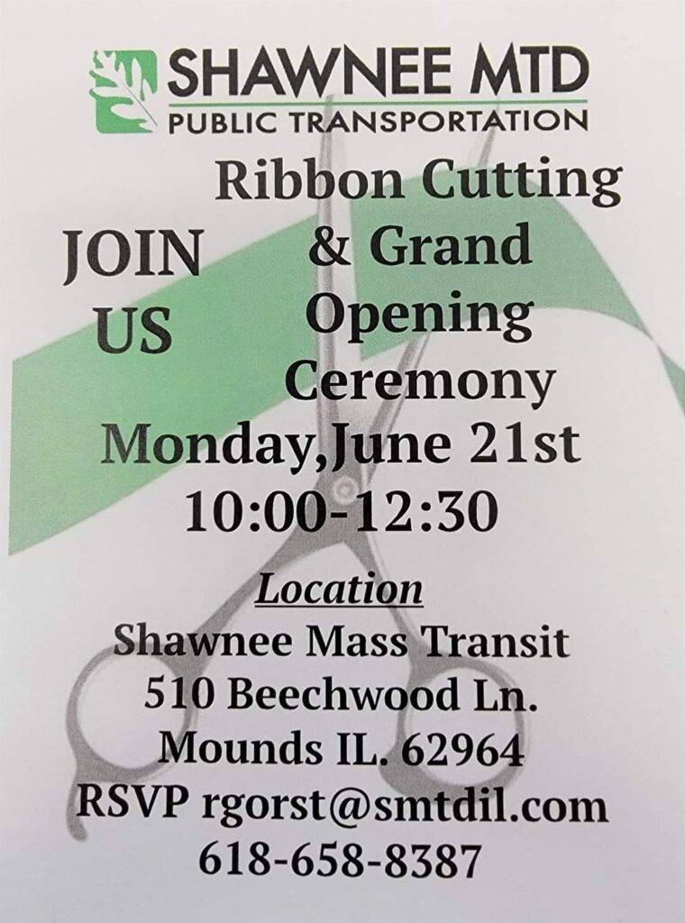 Shawnee Mass Transit grand opening sign